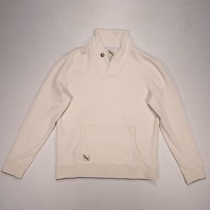 Tracksmith Emil Shawl Merino Blend Pullover Mens Medium Color Cream EUC!